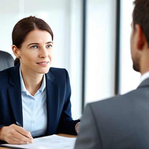 Coaching Session - Active Listening**

"A professional coach actively listening to a businesswoman in a modern office setting. The coach is making eye contact and nodding attentively. Both are fully clothed in business attire. Natural lighting, soft focus on the background. Safe for work, appropriate content, professional, perfect anatomy, correct proportions, well-formed hands, modest clothing."

**