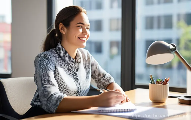 비즈니스 코칭 이론과 실무 - **Prompt 1: "The Breakthrough Moment"**
    A diverse professional woman in her late 30s, dressed in...